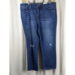 Womens Universal Threads Size 18 High Rise Relaxed Stretch Distressed Crop Jeans